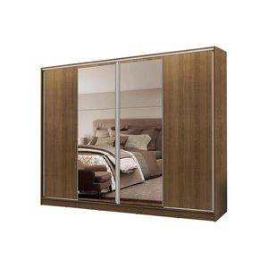 Guarda-roupa Casal Madesa Apolo 4 Portas De Correr Com Espelho Rustic