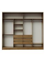 Guarda-roupa Casal Madesa Apolo 4 Portas De Correr Com Espelho Rustic