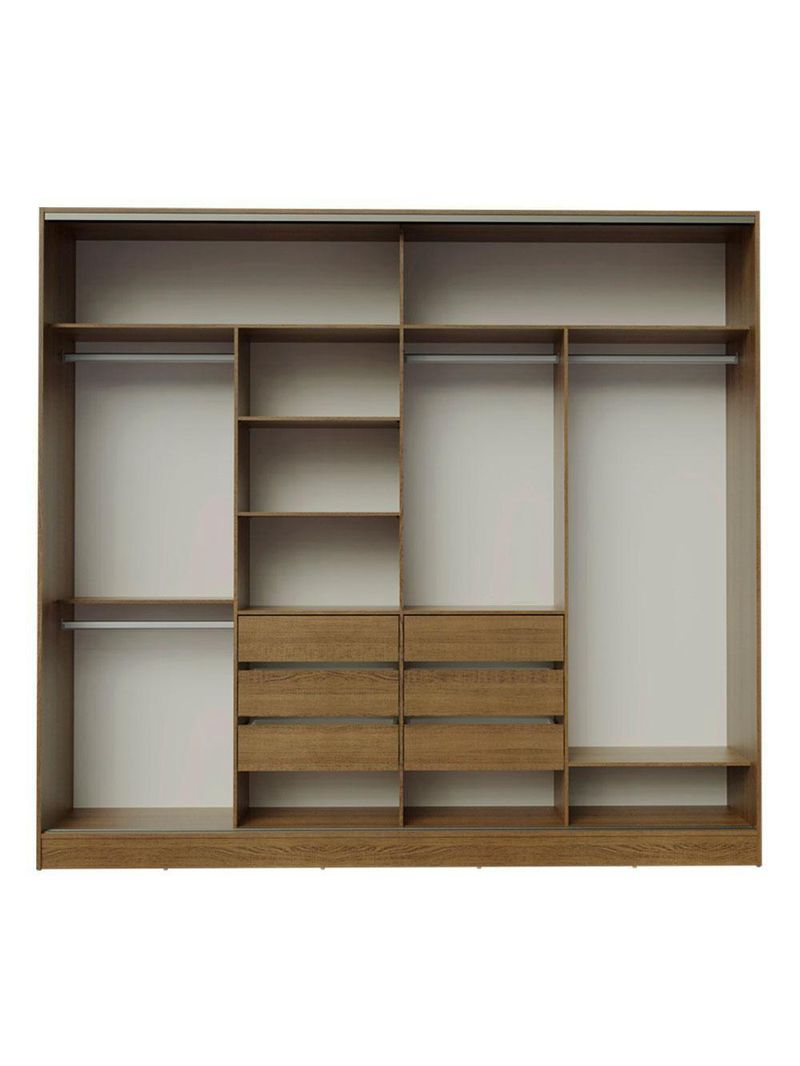 Guarda-roupa Casal Madesa Apolo 4 Portas De Correr Com Espelho Rustic