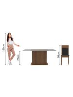 Conjunto Sala de Jantar Madesa - Mesa Tampo Vidro 6 Cadeiras