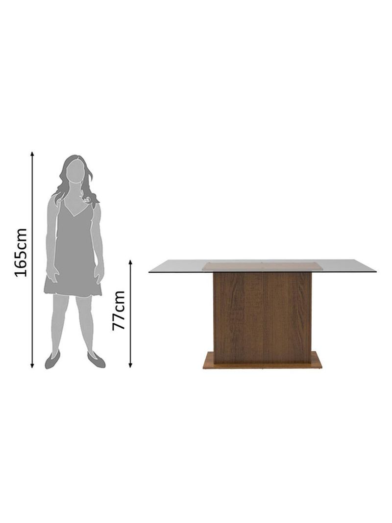 Conjunto Sala de Jantar Madesa - Mesa Tampo Vidro 6 Cadeiras
