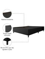 Cama Box Base Casal Queen 1,58m Suede Marsala Preto