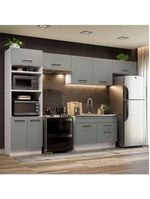 Cozinha Completa 350001 Com Armário E Balcão Branco/Cinza