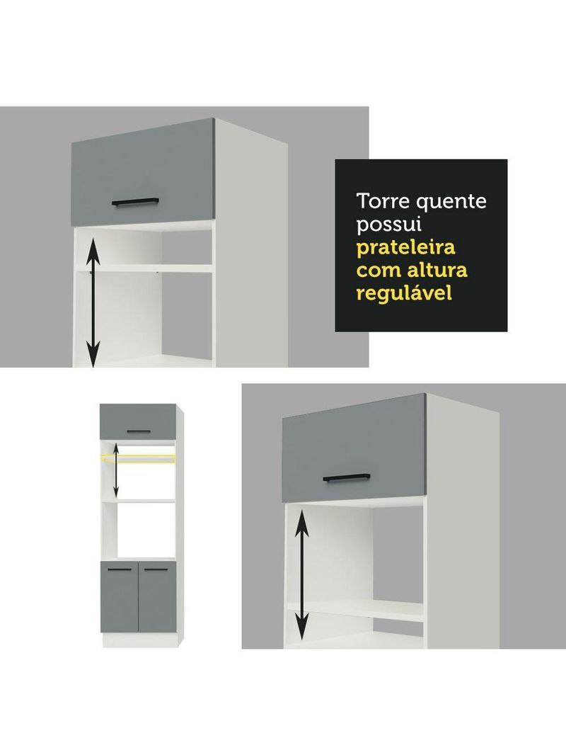 Cozinha Completa 350001 Com Armário E Balcão Branco/Cinza