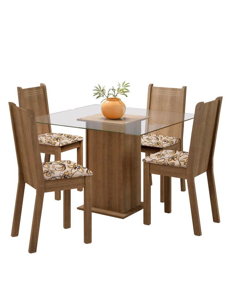 Conjunto Sala de Jantar Maya Mesa com 4 Cadeiras – Madesa