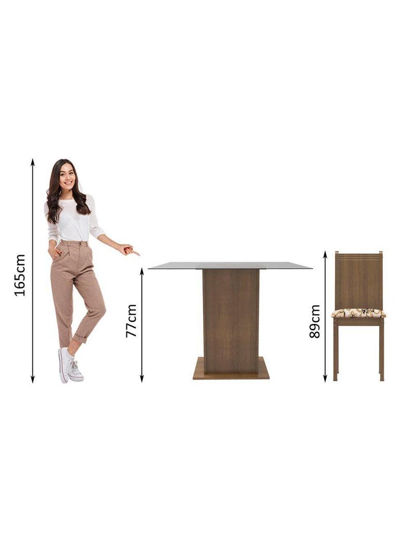 Conjunto Sala de Jantar Maya Mesa com 4 Cadeiras – Madesa
