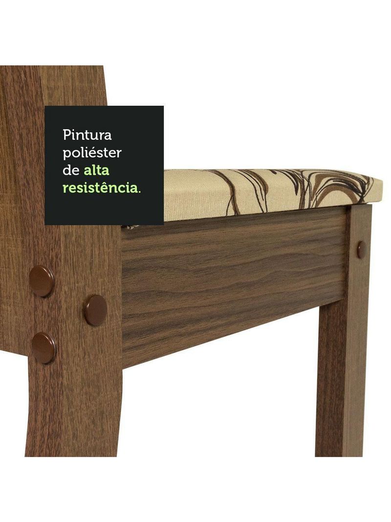 Sala de Jantar Magda – Mesa com Tampo de Vidro e 4 Cadeiras – Madesa