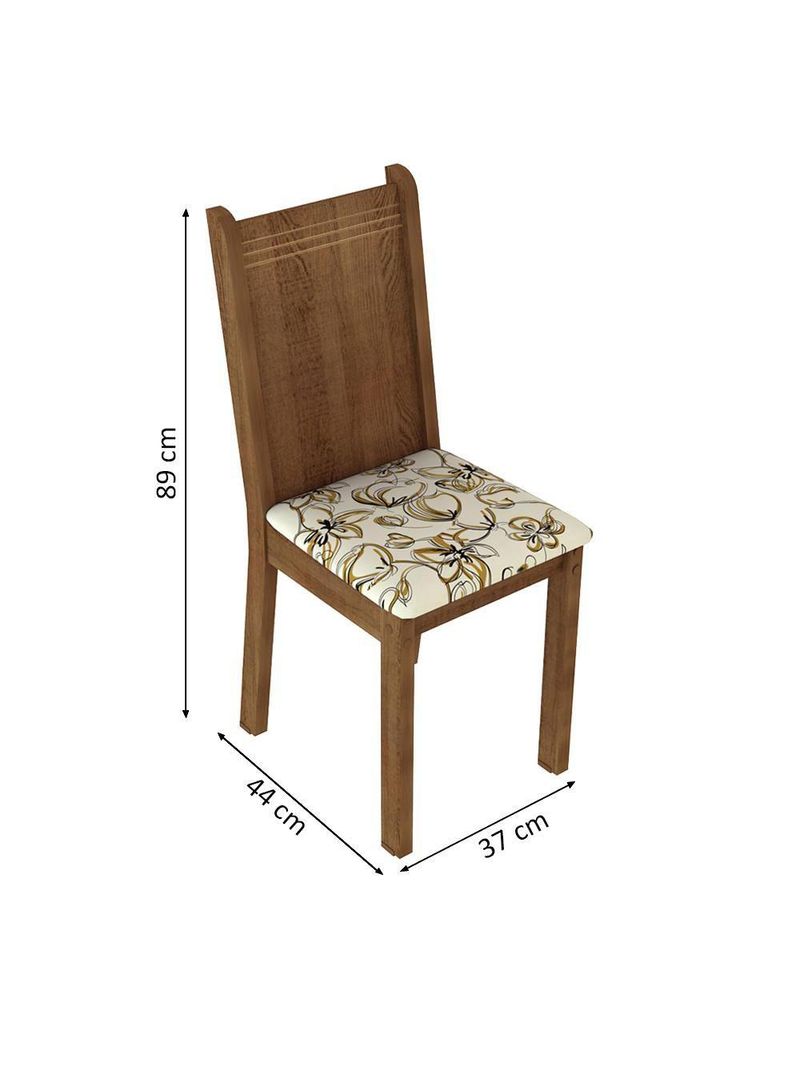 Sala de Jantar Magda – Mesa com Tampo de Vidro e 4 Cadeiras – Madesa