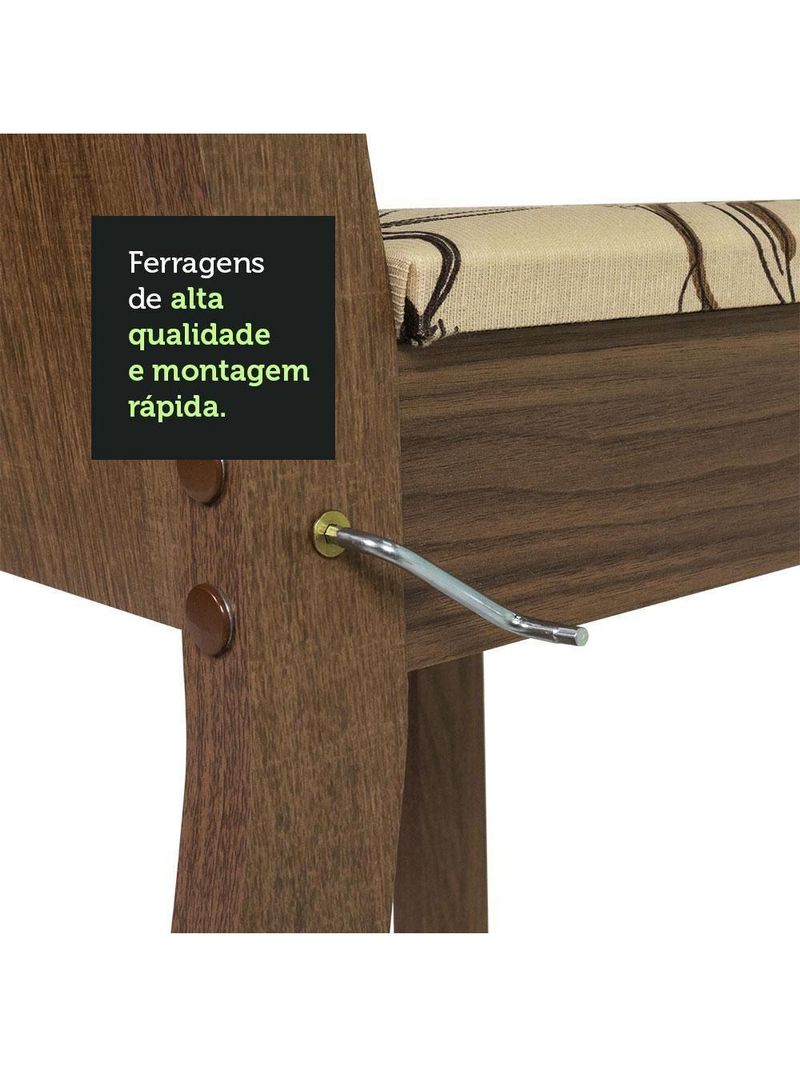 Sala de Jantar Magda – Mesa com Tampo de Vidro e 4 Cadeiras – Madesa