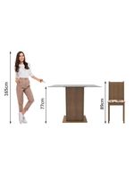 Sala de Jantar Magda – Mesa com Tampo de Vidro e 4 Cadeiras – Madesa