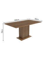 Sala de Jantar Megan Mesa Tampo de Madeira 6 Cadeiras Madesa