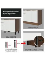 Armário De Cozinha Completa  Stella Madesa Rustic/branco