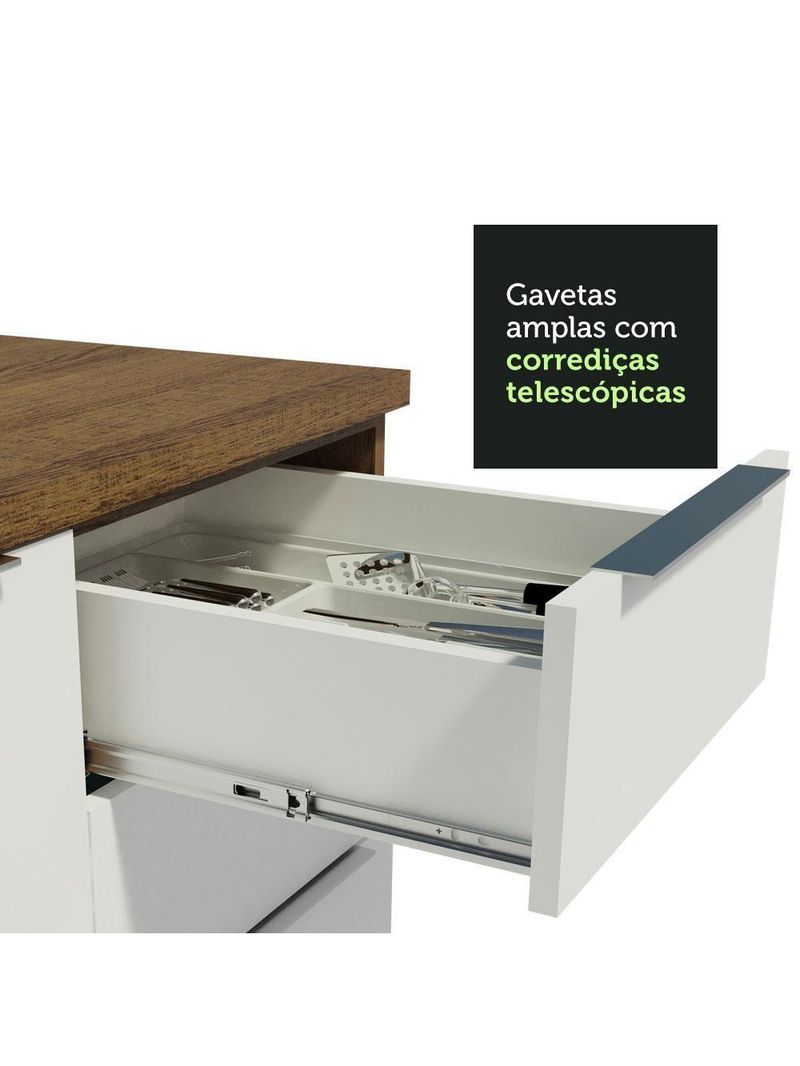 Armário De Cozinha Completa  Stella Madesa Rustic/branco