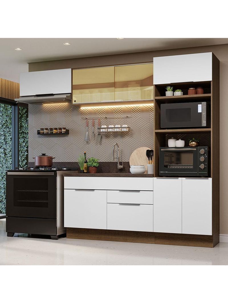 Armário De Cozinha Completa  Stella Madesa Rustic/branco