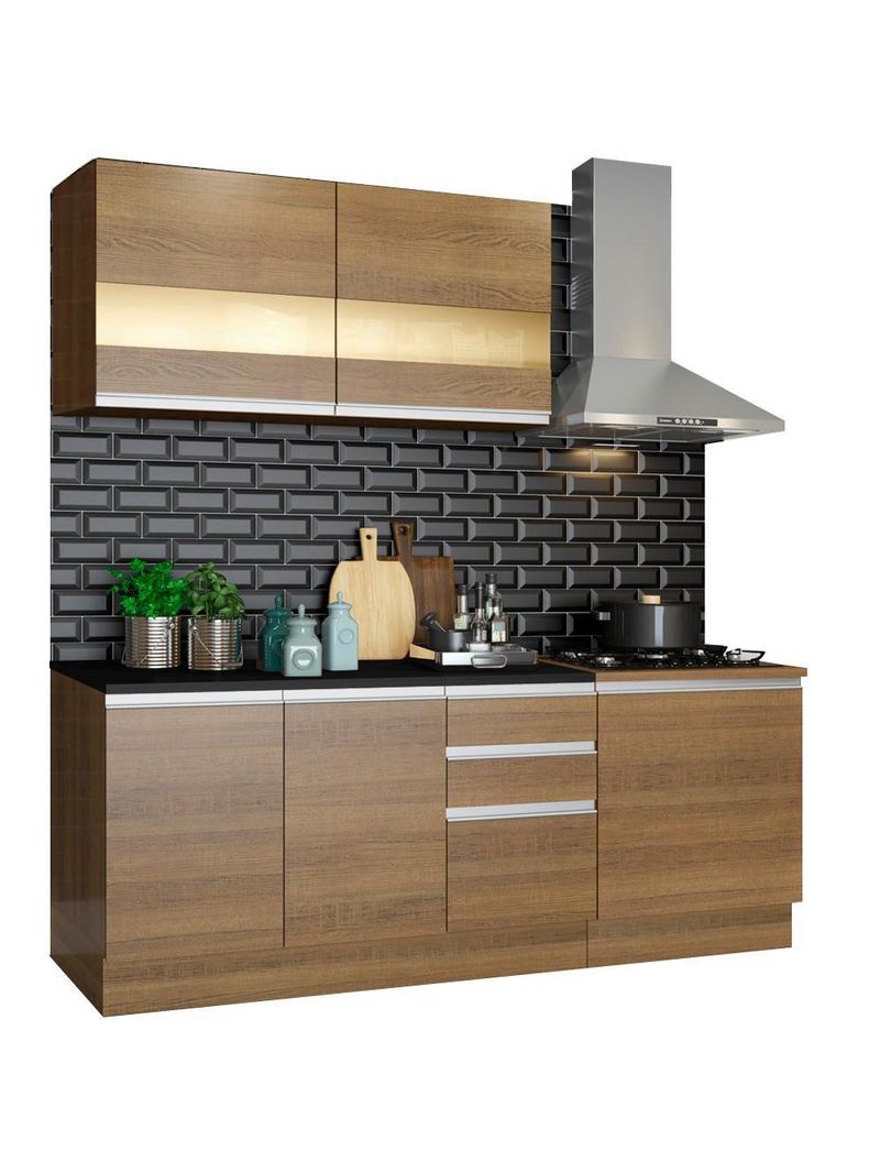 Cozinha Completa Milão com Armário e Balcão – Madesa (Sem Tampo e Pia)