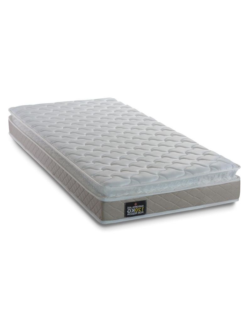 Cama Box Baú Solteiro Colchão D33 Pillow Top Millenium 88x188x57cm Bege Suporta Até 100kg Por Pessoa