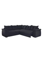 Sofá De Canto 5 Lugares Retrátil Qatar Suede Preto Preto