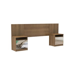 Cabeceira Extensível Rustic com 2 Criados Espelho Madesa