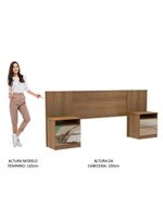 Cabeceira Extensível Rustic com 2 Criados Espelho Madesa