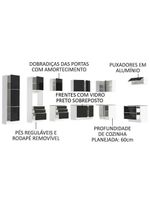 Armário De Cozinha Completa De Canto 546cm Branco preto