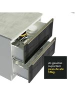 Armário De Cozinha Completa De Canto 546cm Branco preto