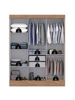 Guarda Roupas Casal com Espelho 3 Portas de Correr 2 Gavetas Mônaco Maxel Madeirado