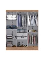 Guarda Roupas Casal com Espelho 3 Portas de Correr 2 Gavetas Mônaco Maxel Madeirado