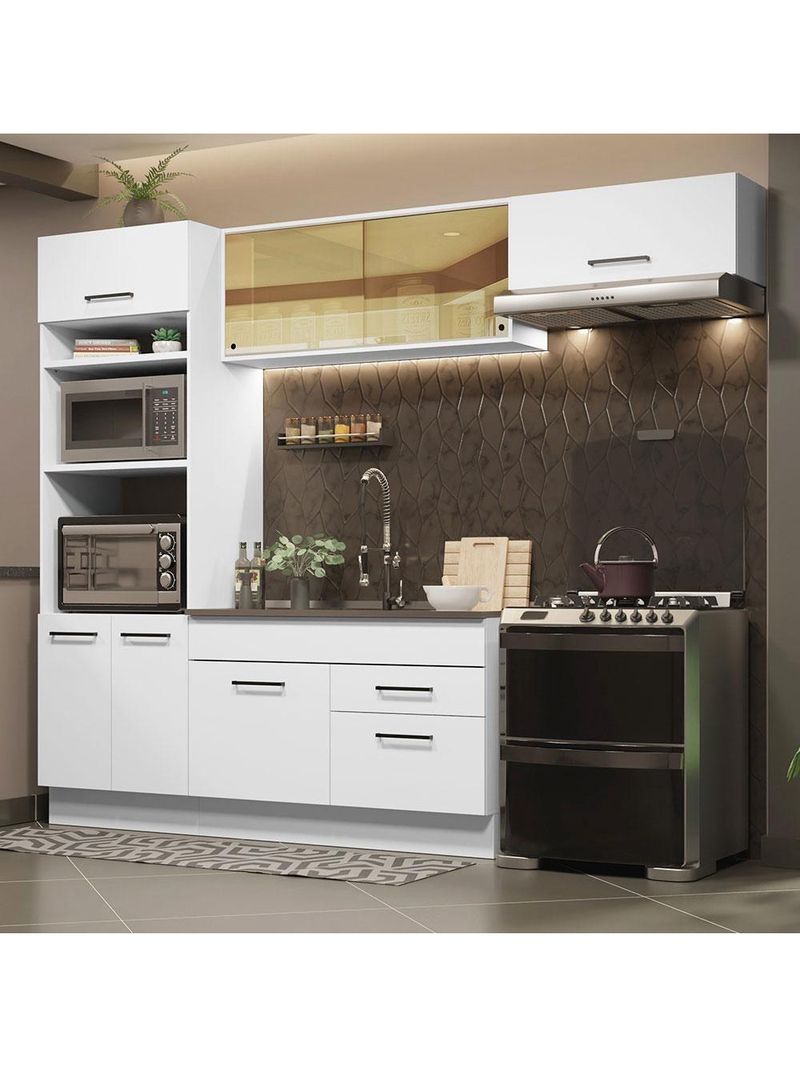 Cozinha Completa 270004 Com Armário E Balcão Branco Branco