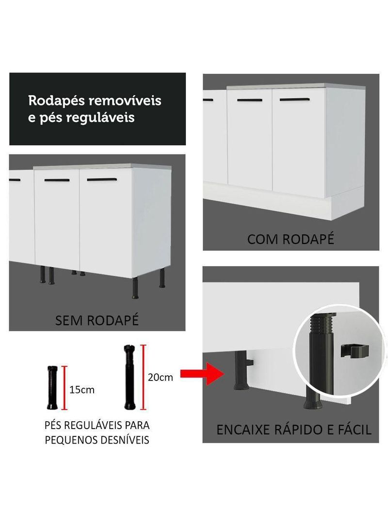 Cozinha Completa 270004 Com Armário E Balcão Branco Branco