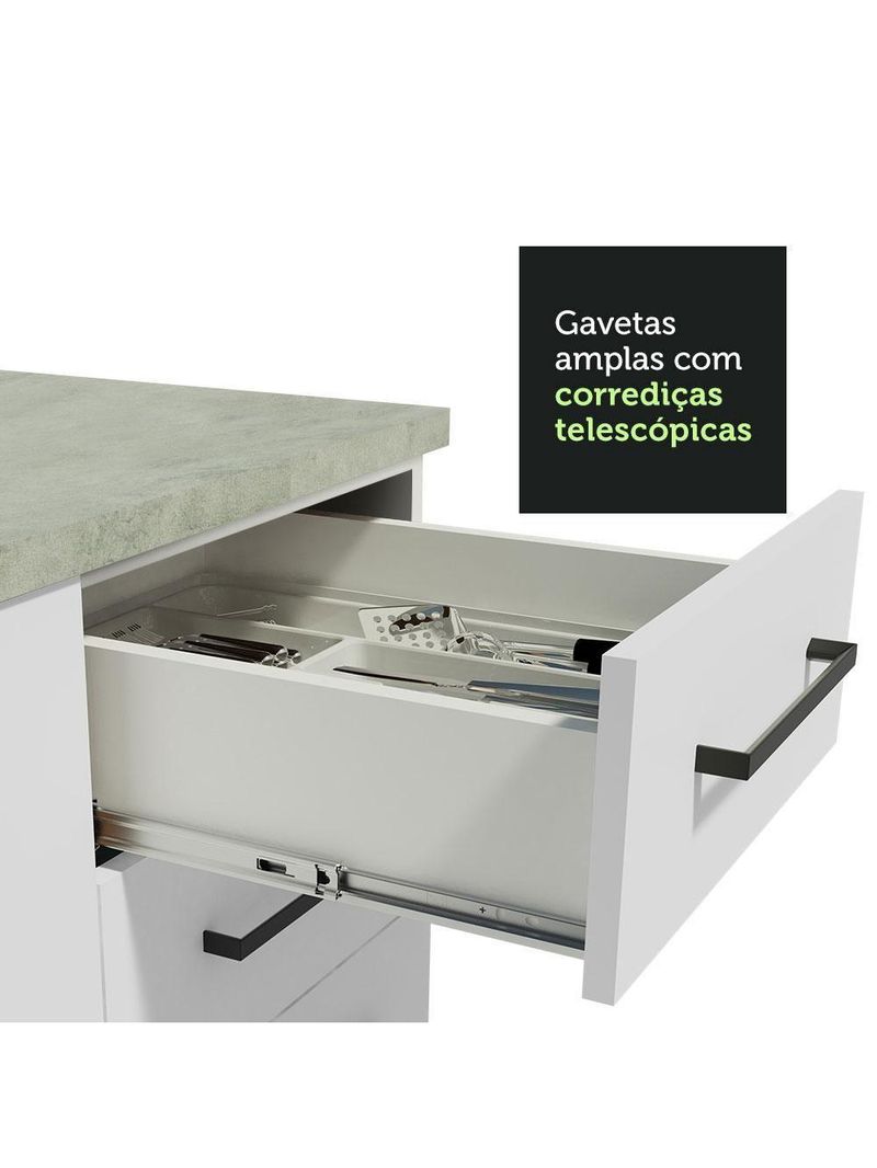 Cozinha Completa 270004 Com Armário E Balcão Branco Branco