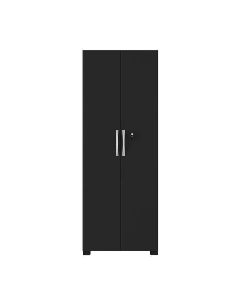 Armário Multiuso Com Chave 2 Portas Chicago Notável Preto Preto