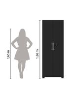 Armário Multiuso Com Chave 2 Portas Chicago Notável Preto Preto