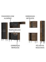 Cozinha Completa Emilly Armário e Balcão Preto/Rustic Madesa
