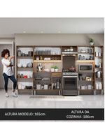 Cozinha Completa Emilly Armário e Balcão Preto/Rustic Madesa