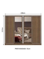 Guarda-roupa Casal 4 Portas de Correr com Espelhos Madesa