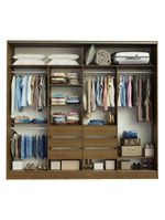 Guarda-roupa Casal 4 Portas de Correr com Espelhos Madesa