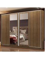 Guarda-roupa Casal 4 Portas de Correr com Espelhos Madesa