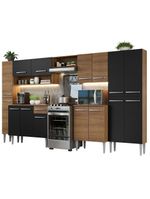 Armário De Cozinha Completa 325cm Rustic/preto/rustic Madesa