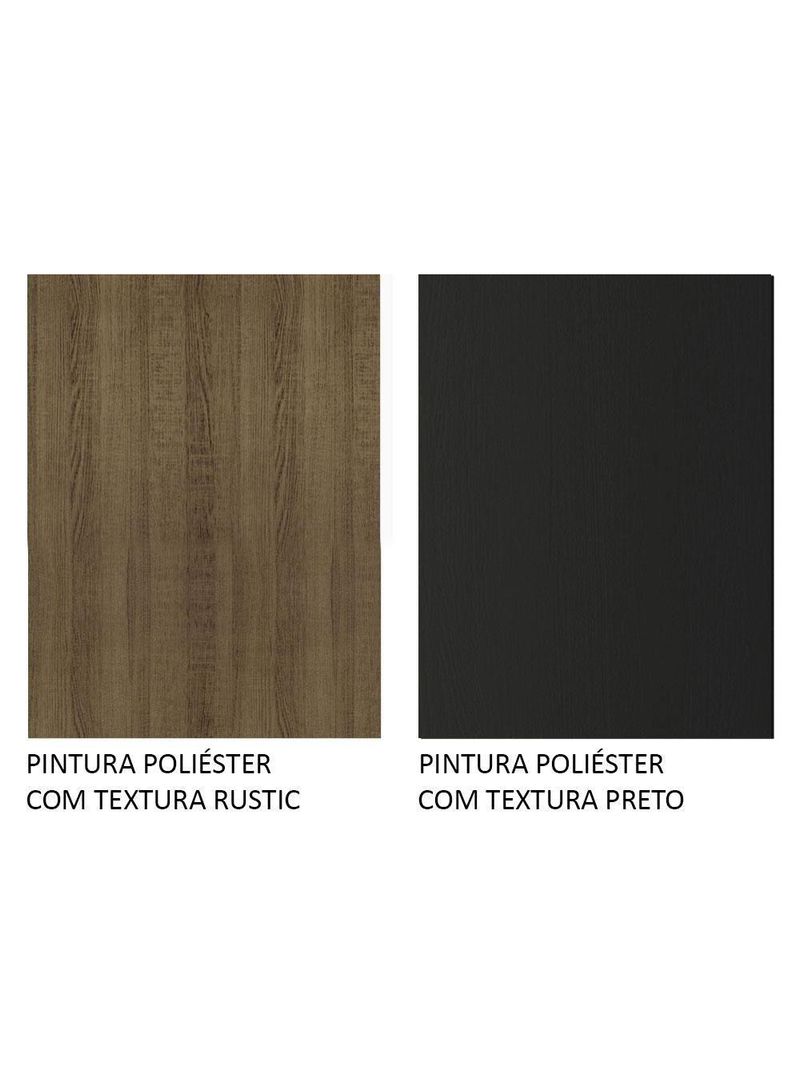 Armário De Cozinha Completa 325cm Rustic/preto/rustic Madesa