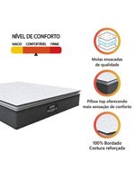 Colchão Casal King Gazin Molas Ensacadas Pillow Top Maximus 193x203x28cm – Cinza / Branco