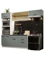 Cozinha Completa 270004 Com Armário E Balcão Branco/Cinza