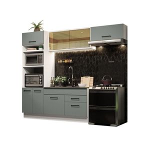 Cozinha Completa 270004 Com Armário E Balcão Branco/Cinza