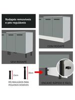 Cozinha Completa 270004 Com Armário E Balcão Branco/Cinza