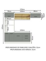 Cozinha Completa 270004 Com Armário E Balcão Branco/Cinza