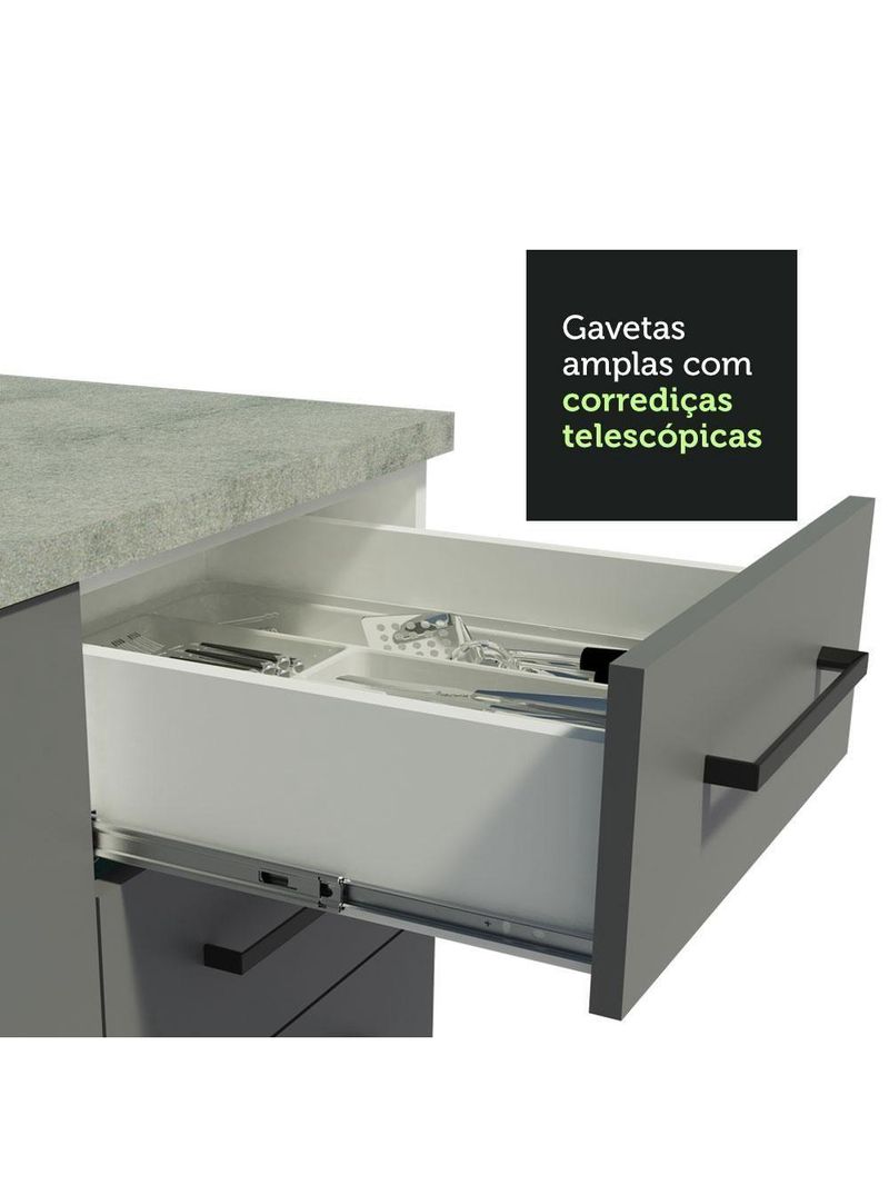 Cozinha Completa 270004 Com Armário E Balcão Branco/Cinza