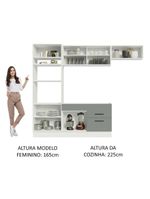 Cozinha Completa 270004 Com Armário E Balcão Branco/Cinza