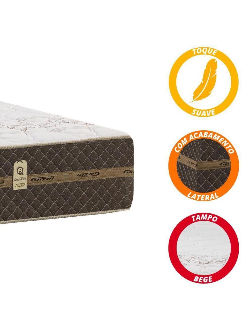 Colchão Casal Molas Marrom 138X188X22Cm Marrom / Branco