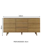 Buffet Aparador Rustic 3 Gavetas 2 Portas Pés Madesa