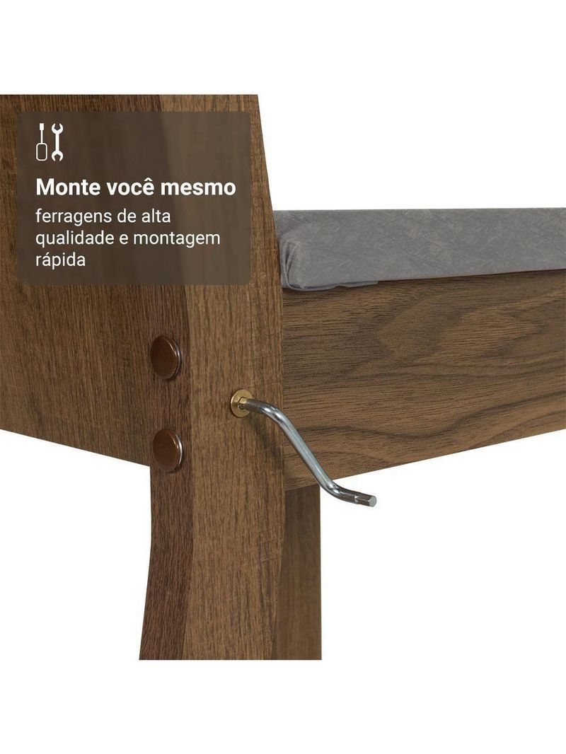 Conjunto Sala De Jantar Mesa Tampo De Madeira 6 Cadeiras Rustic Silver Analu Madesa