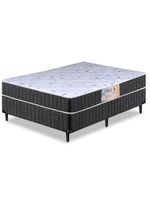 Cama Box Casal Conjugado Granada Umaflex Preto/branco Flor